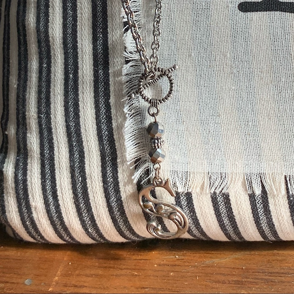 Letter “S” charm bracelet and necklace set
